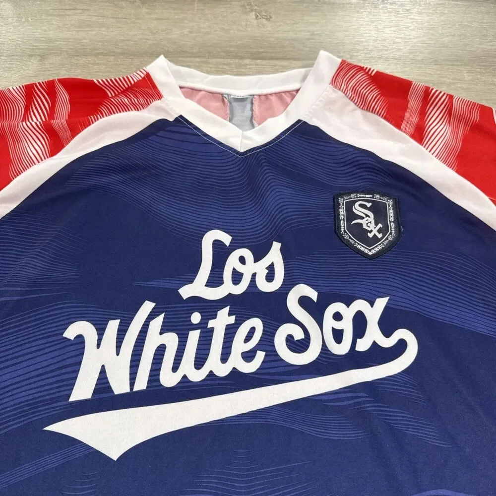 Chicago White Sox Jersey Los White Sox Soccer Men's Blue Red XL Polyester